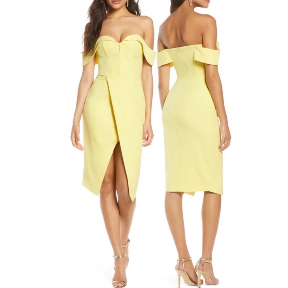 NWT Lavish Alice Lemon Yellow Corset Dress